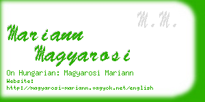 mariann magyarosi business card